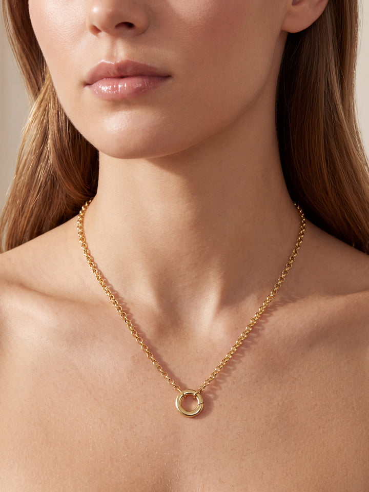 Collar Cadena Con Aro Central