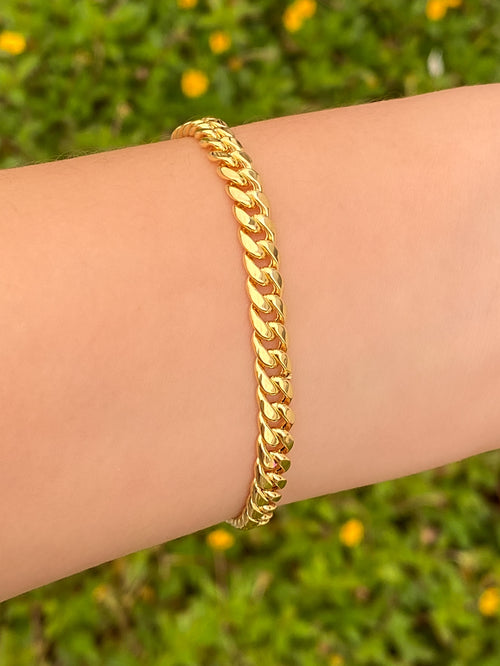 Pulsera Cubana 5 mm Oro 14k