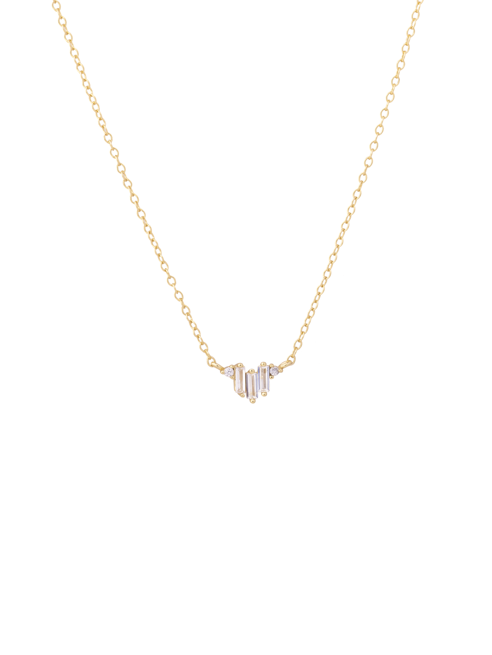 Collar Dije Tres Zirconias Rectangulares
