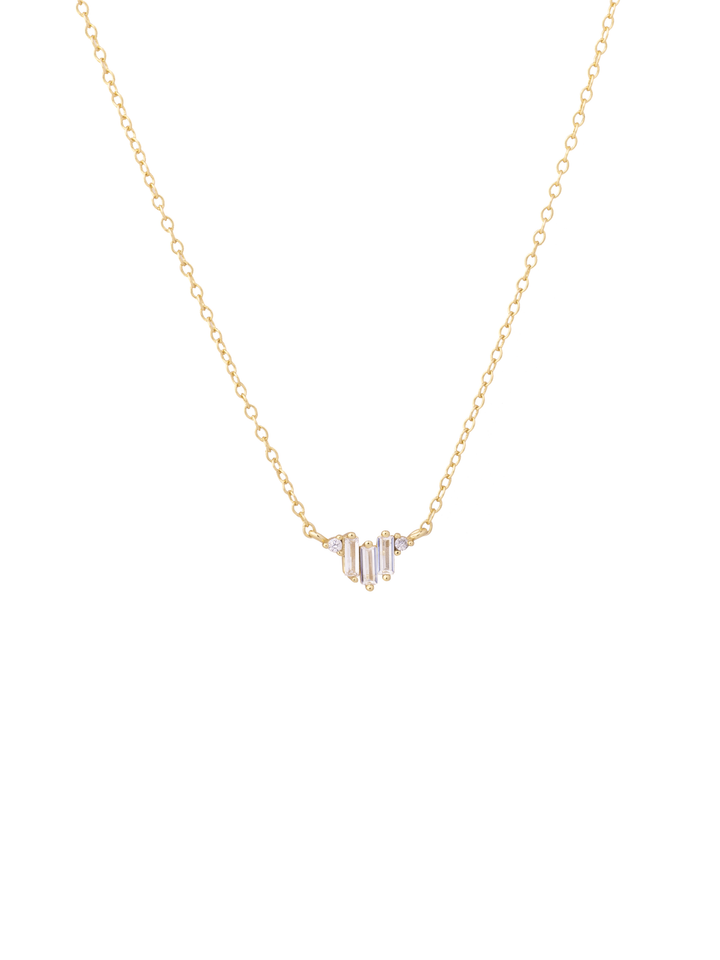 Collar Dije Tres Zirconias Rectangulares