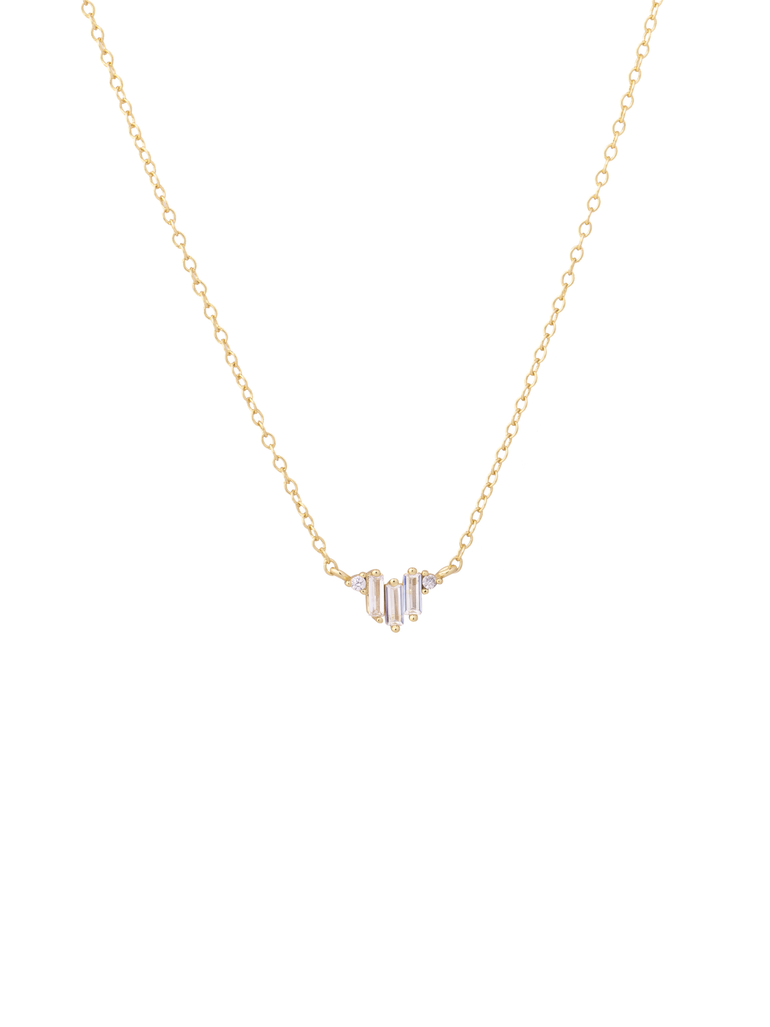 Collar Dije Tres Zirconias Rectangulares
