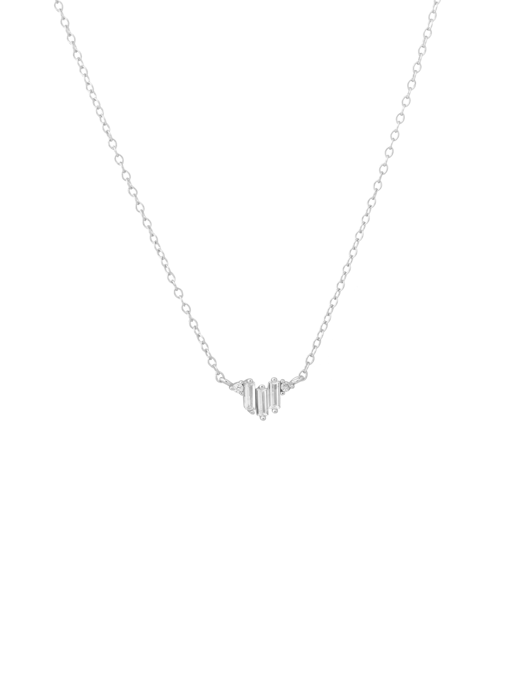 Collar Dije Tres Zirconias Rectangulares