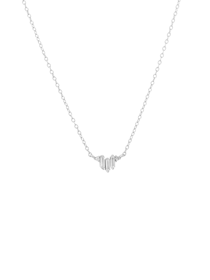 Collar Dije Tres Zirconias Rectangulares