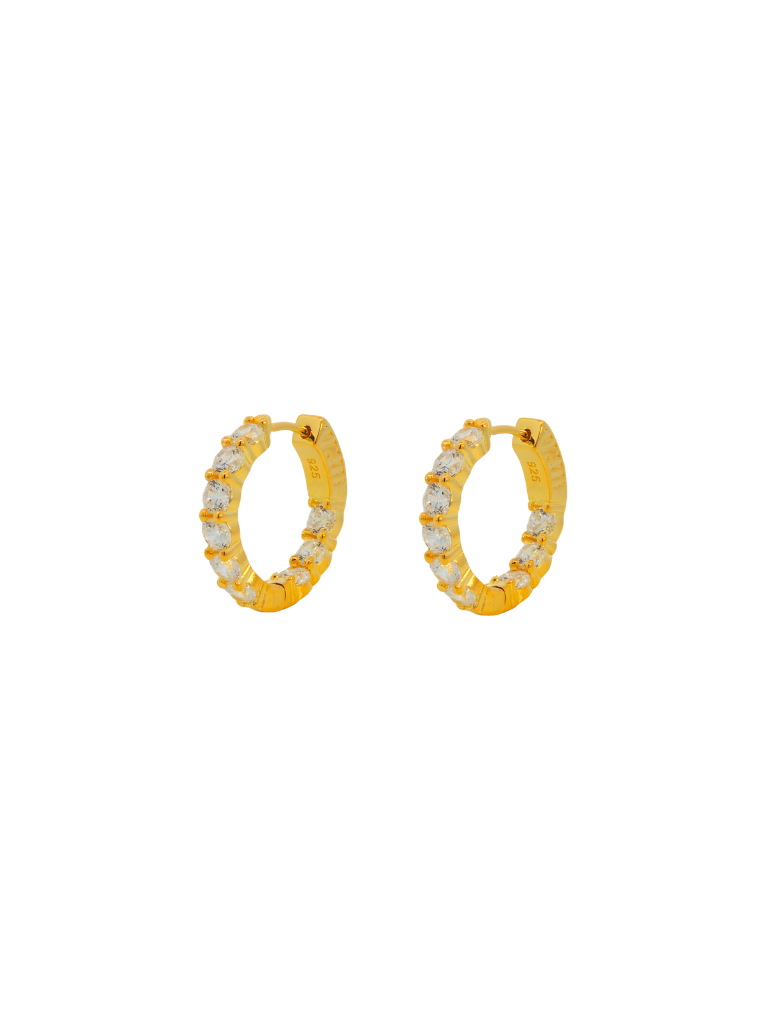 Par Arracada Con Zirconias 20 mm