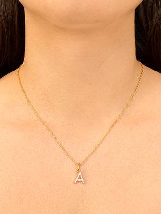 Collar Dorado Inicial Con Zirconias