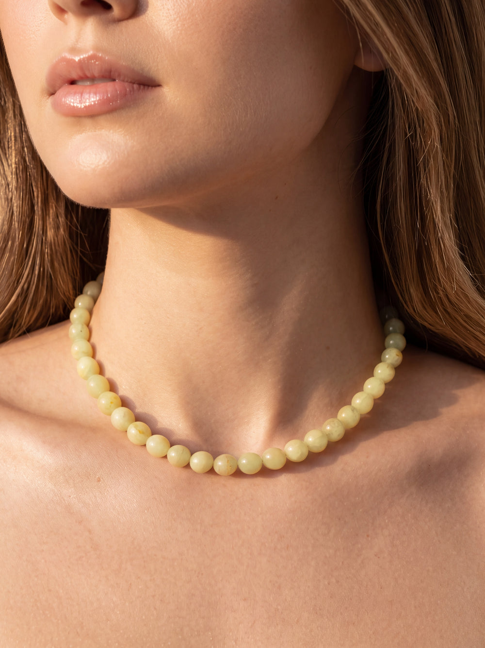 Choker Bolitas Piedra Natural 8 mm