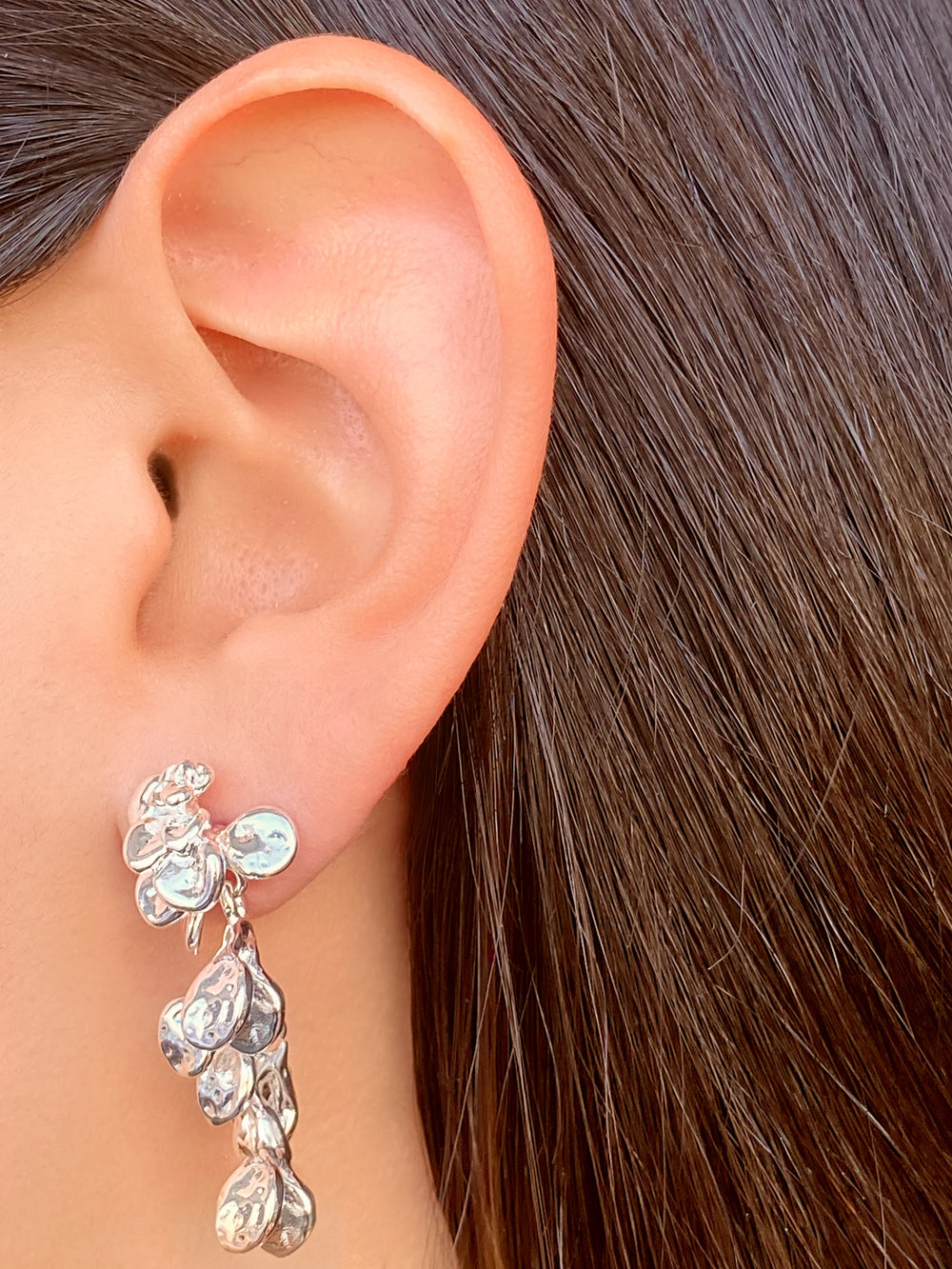Par Arete Largo Hojas