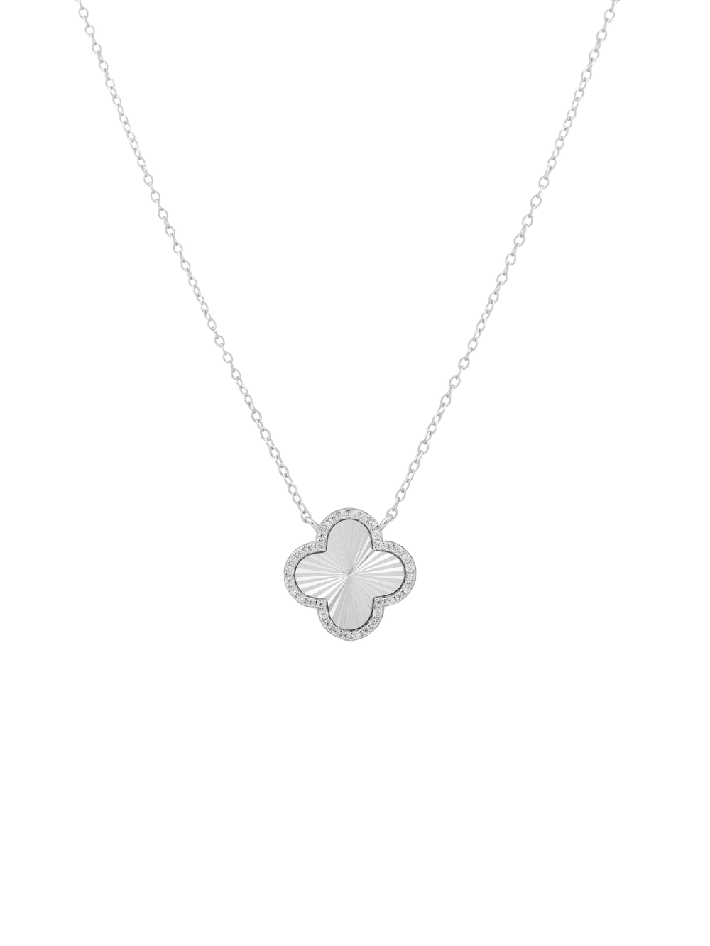Collar Dije Trebol Contorno Zirconias