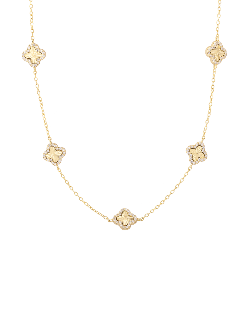 Collar Treboles Contorno Zirconias