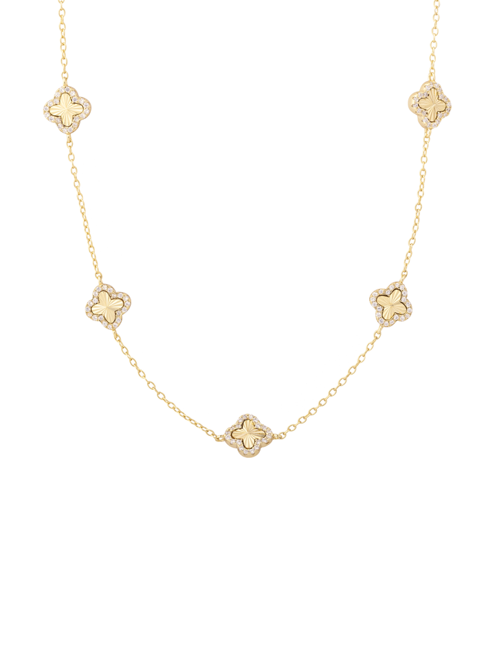 Collar Treboles Contorno Zirconias