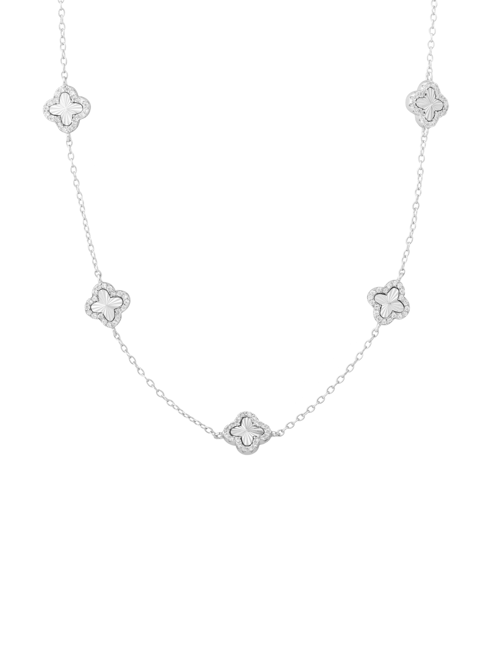 Collar Treboles Contorno Zirconias