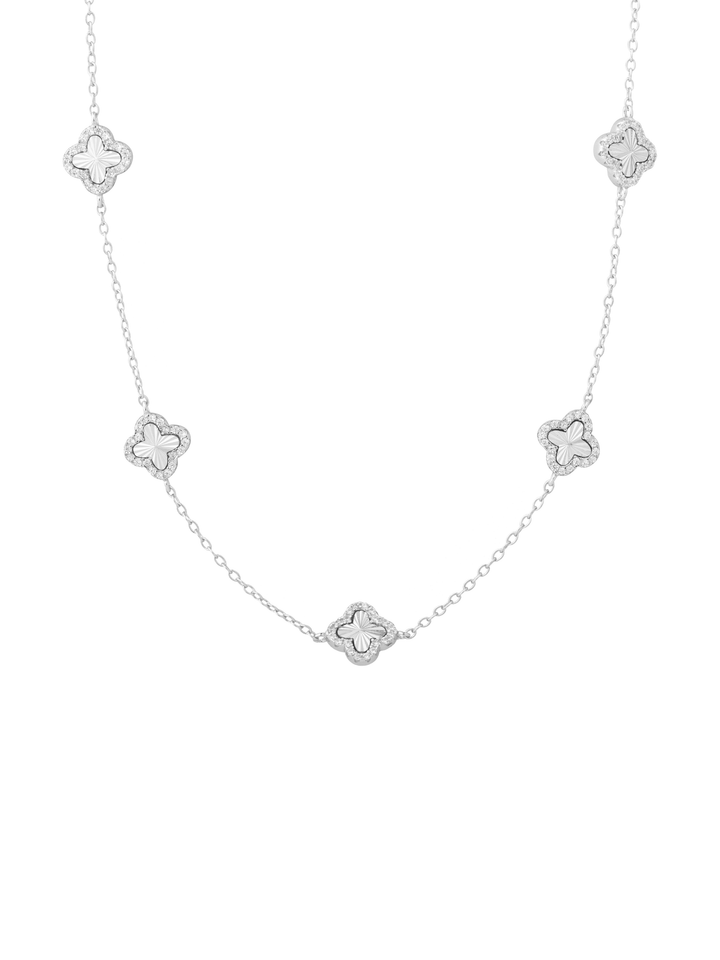 Collar Treboles Contorno Zirconias