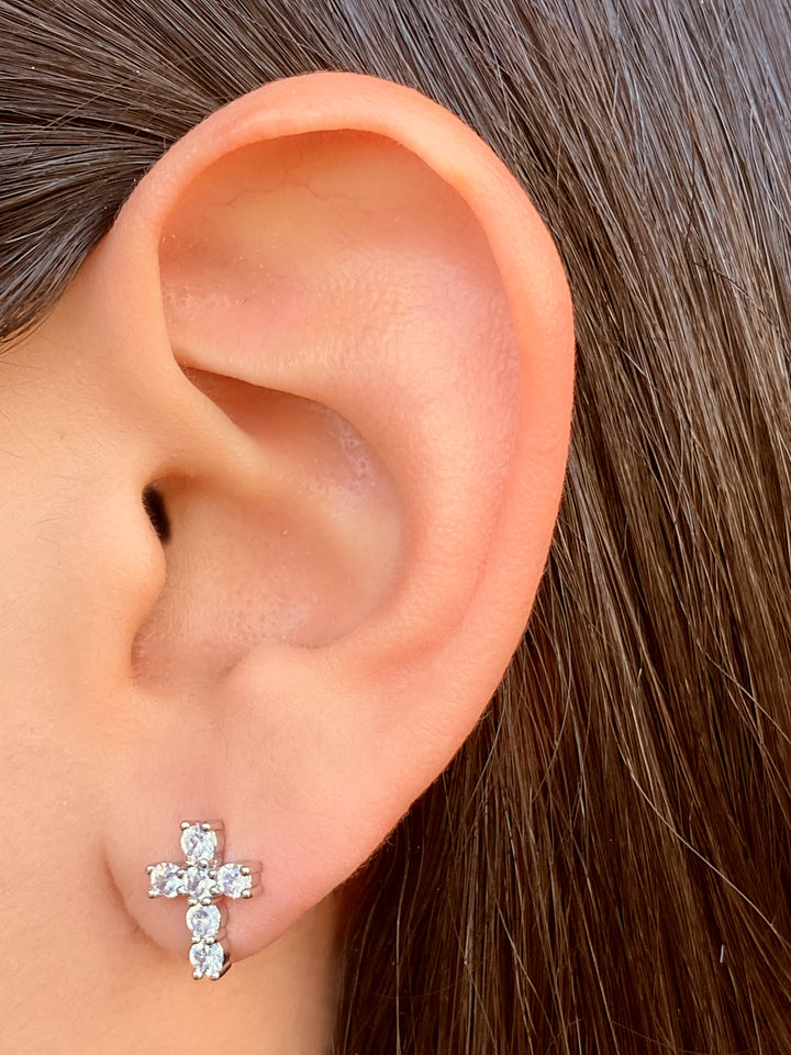 Par Arete Mini Cruz Zirconias