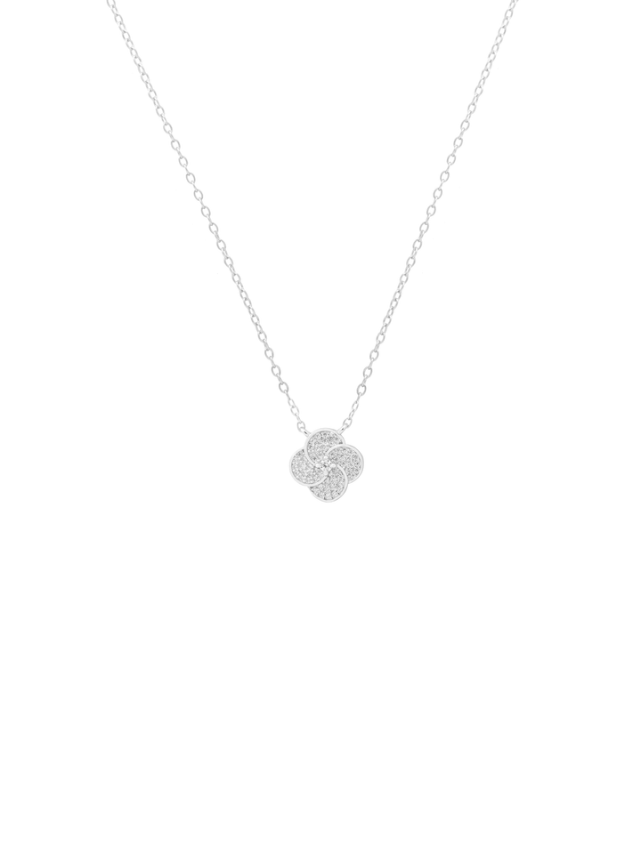 Collar Dije Flor Cuatro Petalos Zirconias