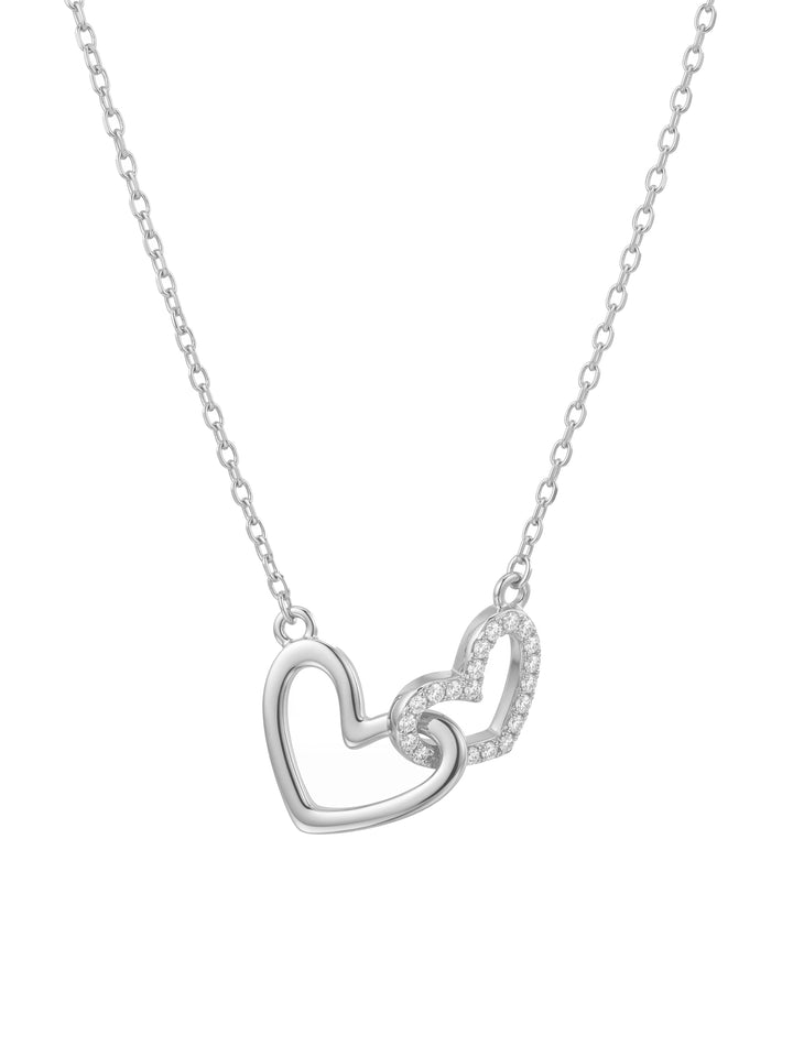 Collar Dije Doble Corazon Enlazado