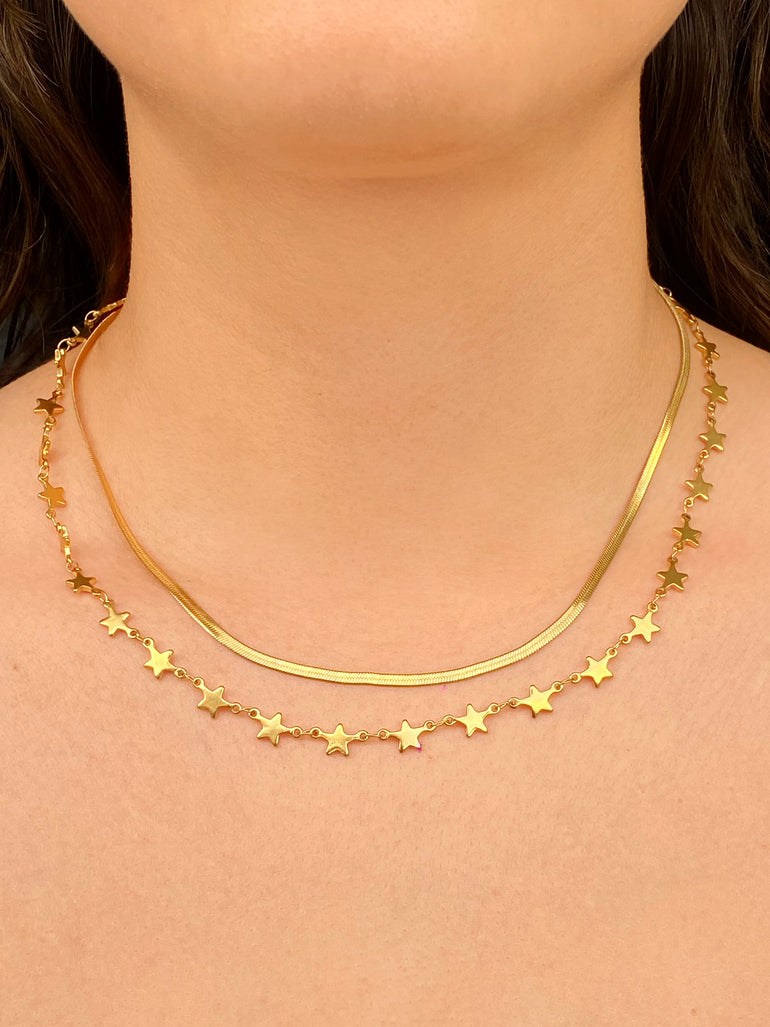 Collar Doble Planchado y Estrellas