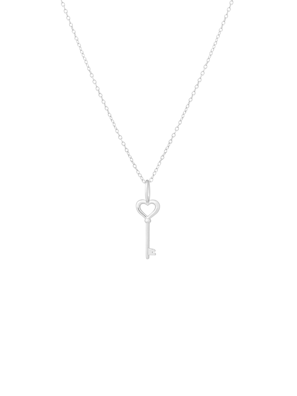Collar Dije Llave Contorno Corazon