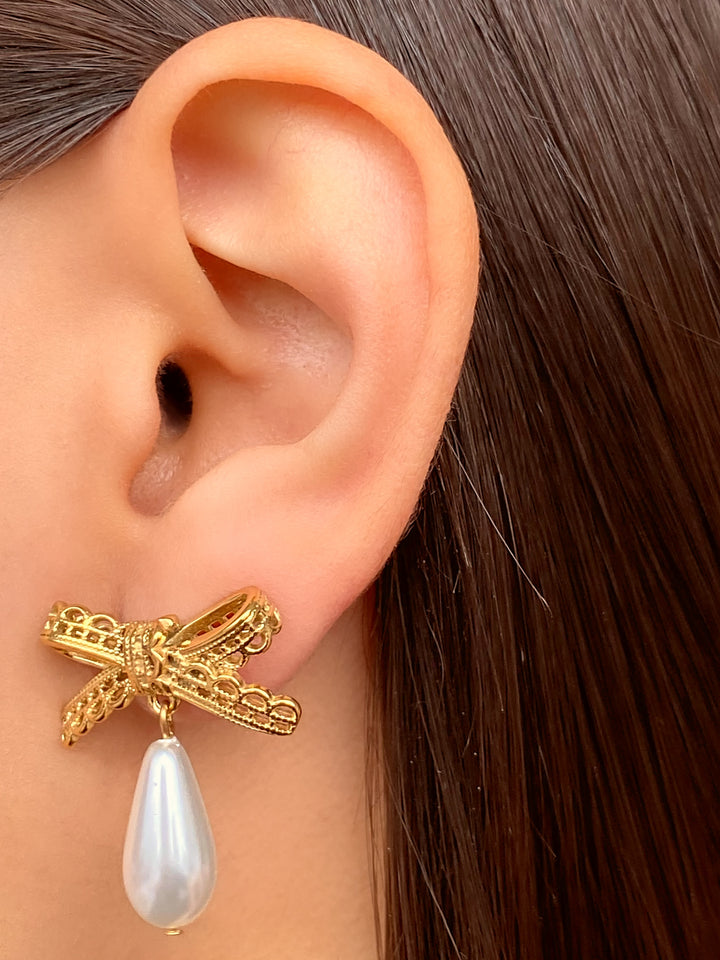 Par Arete Moño Con Perla