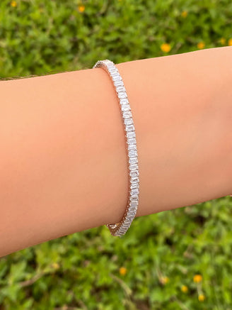 Pulsera Tennis Baguette 8 Ct Diamantes Lab Grown
