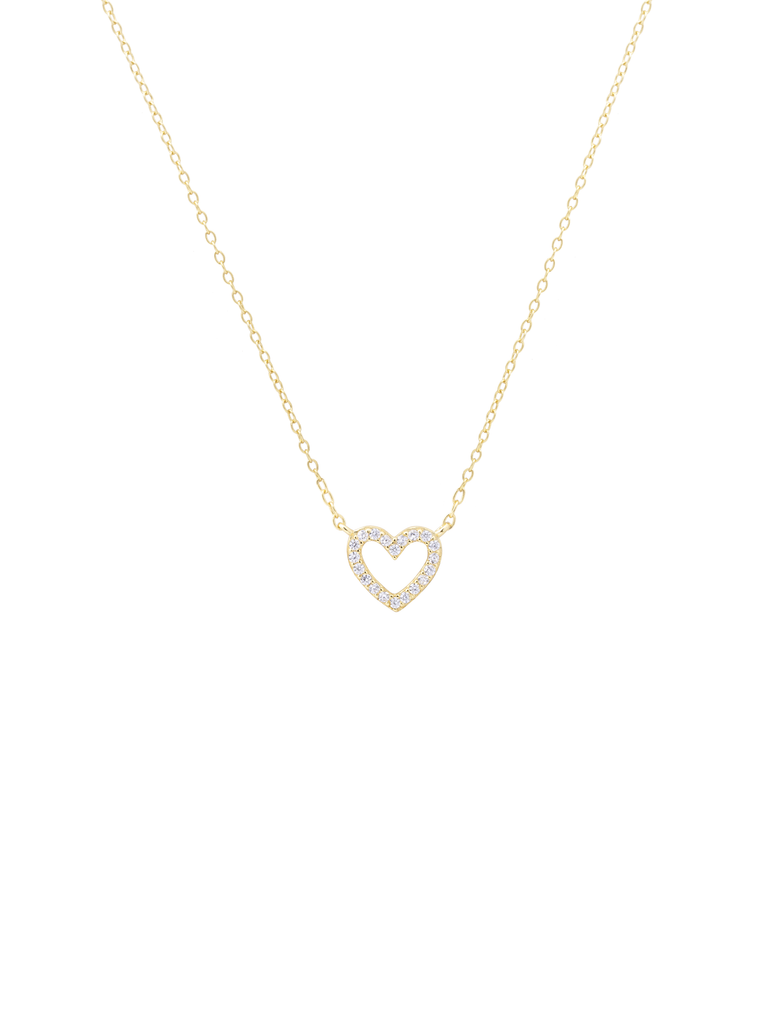 Collar Dije Contorno Corazon Zirconias