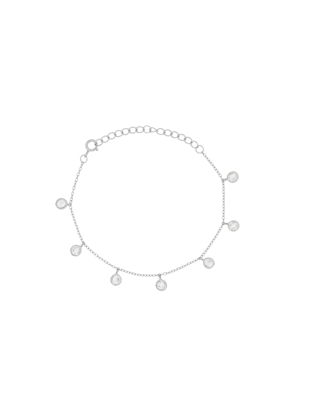 Pulsera Siete Biseles Con Zirconias Colgantes
