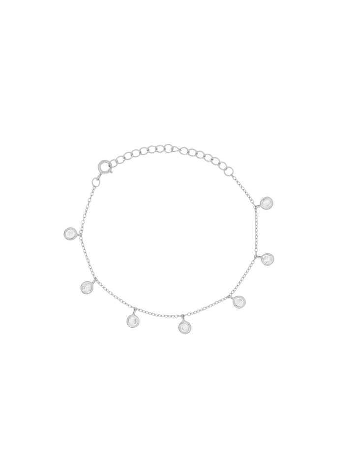Pulsera Siete Biseles Con Zirconias Colgantes