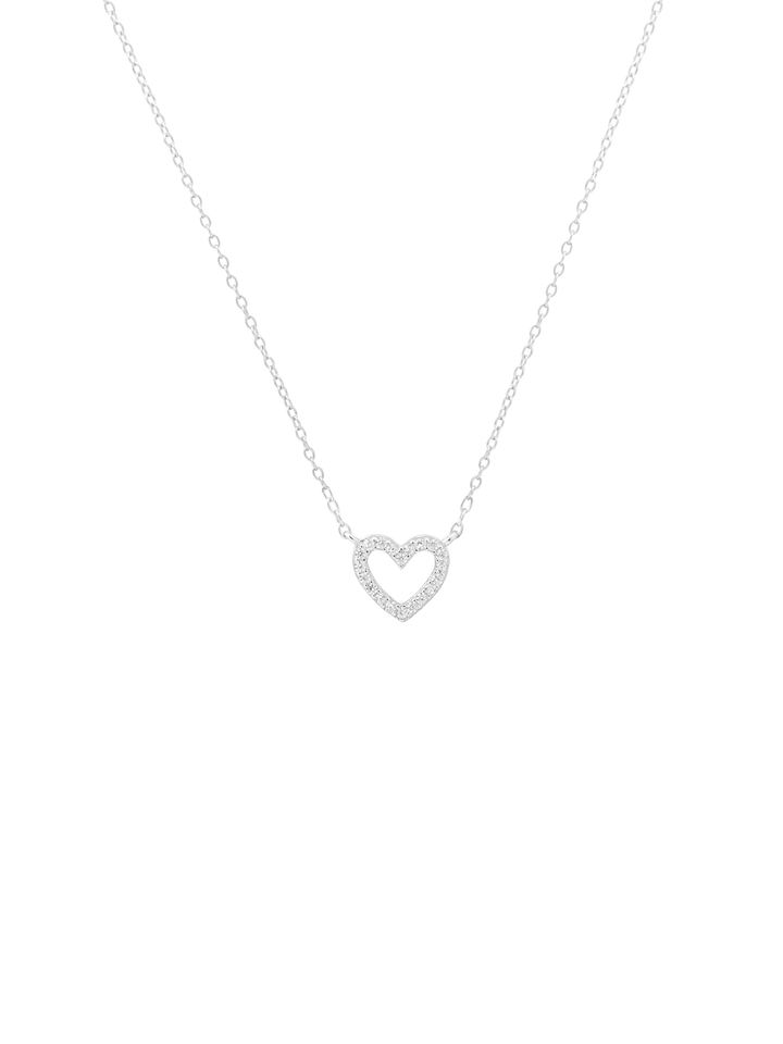 Collar Dije Contorno Corazon Zirconias