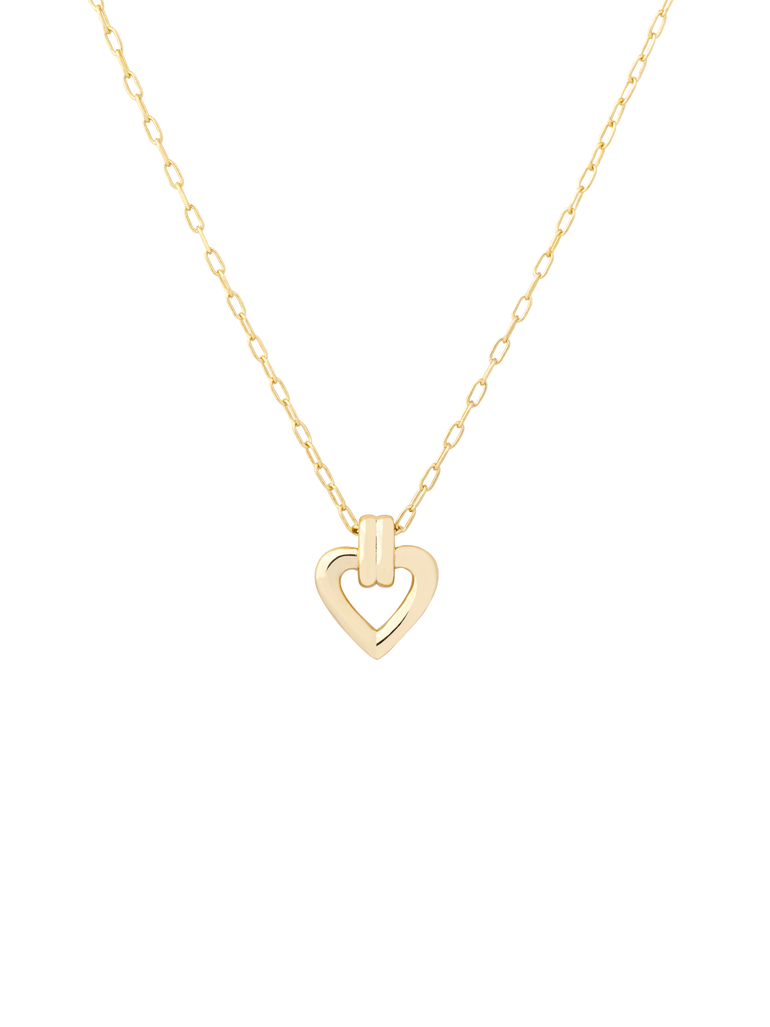 Collar Dije Doble Linea Contorno Corazon