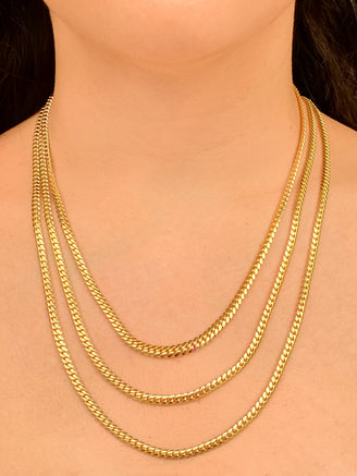 Cadena Eslabon Cubano 4 mm Oro 14k