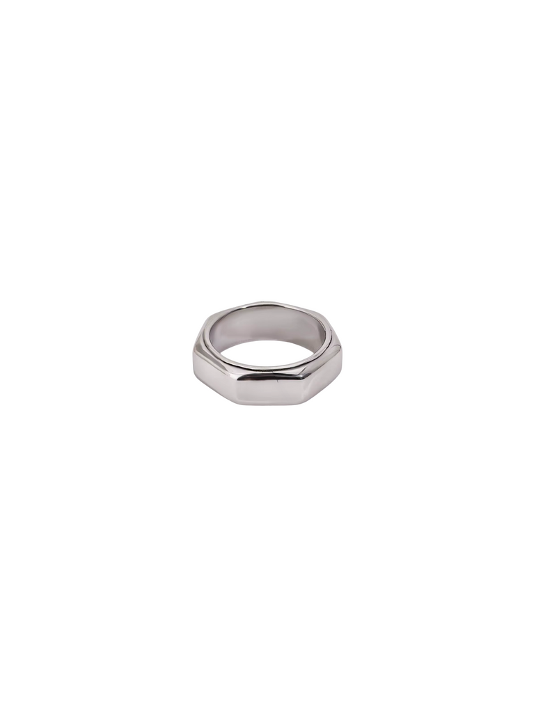 Anillo Octagonal Plateado