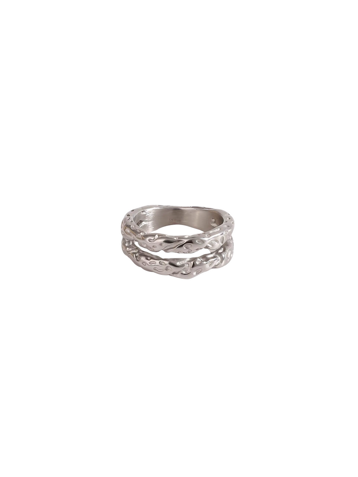 Anillo Doble Con Textura