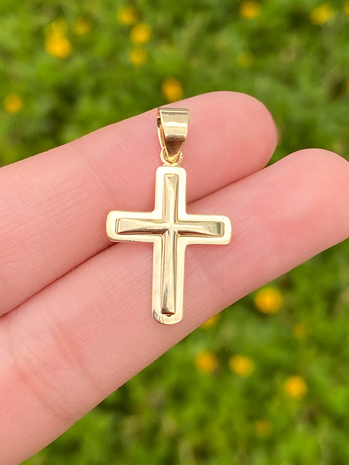 Dije Cruz 3D Oro 14k