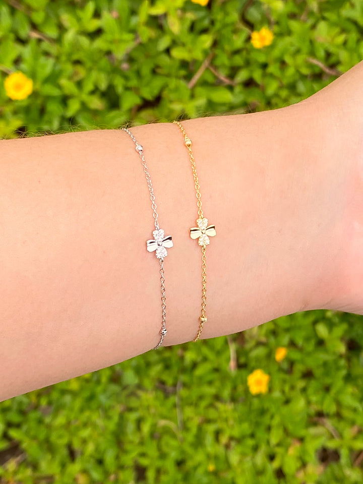 Pulsera Trebol Y Bolitas