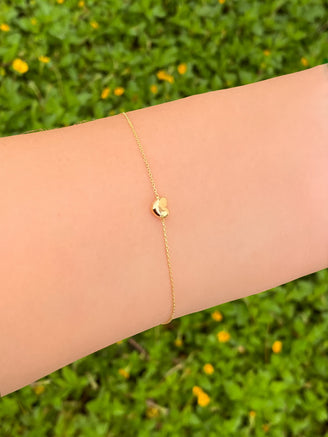 Pulsera Con Mini Corazon Chunky Oro 14k