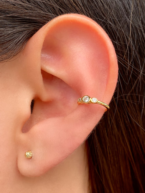 Ear Cuff Con Triple Zirconia