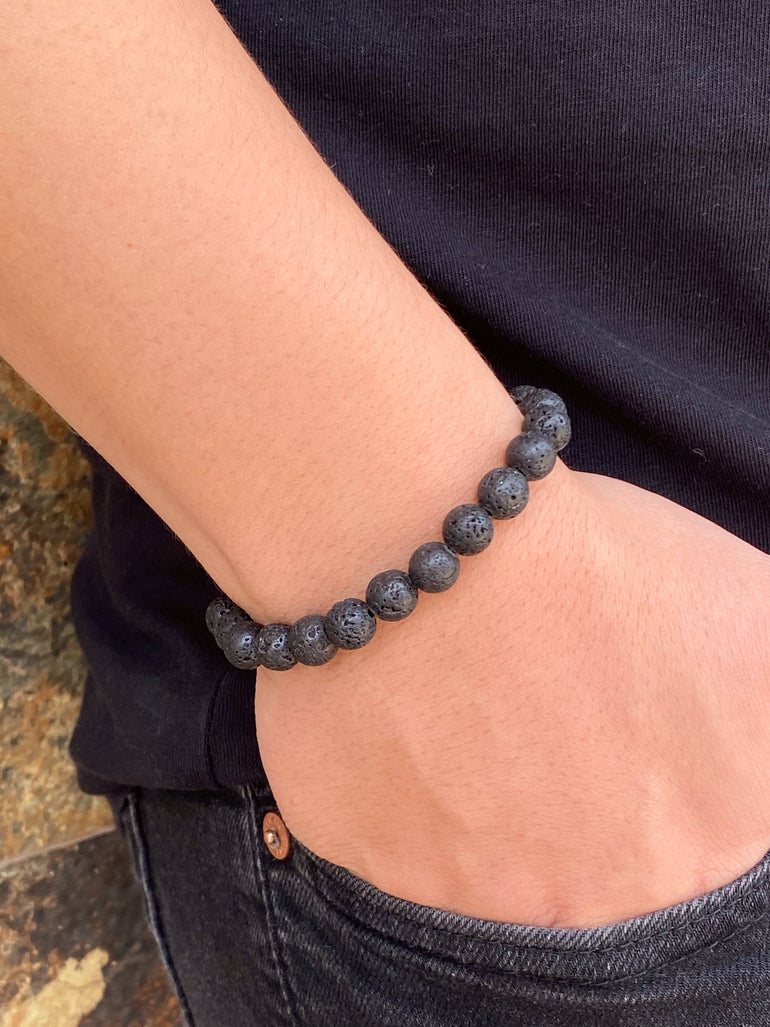 Pulsera Con Piedra De Lava 8 mm