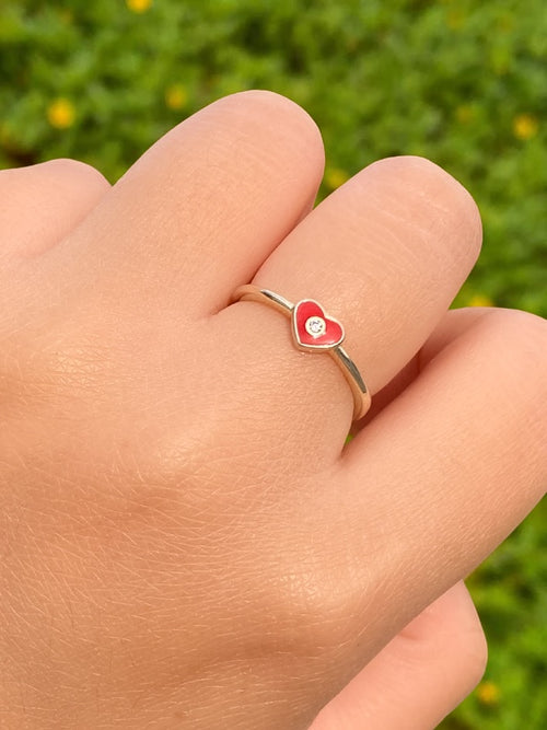 Anillo Corazon Rojo