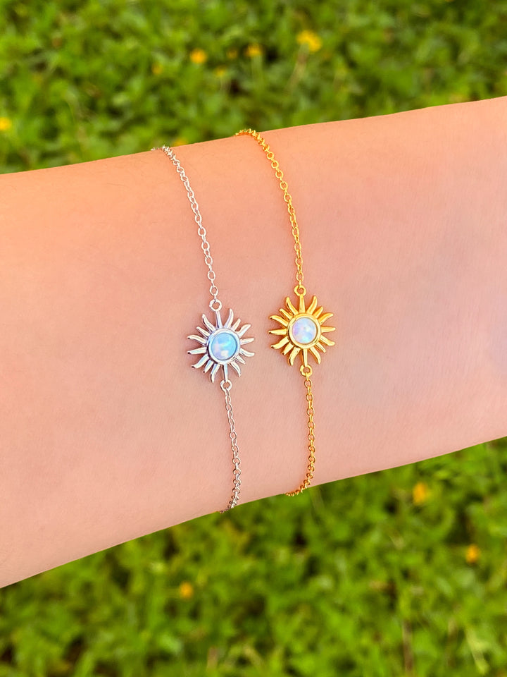Pulsera Sol Con Piedra Tornasol