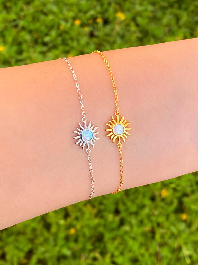 Pulsera Sol Con Piedra Tornasol