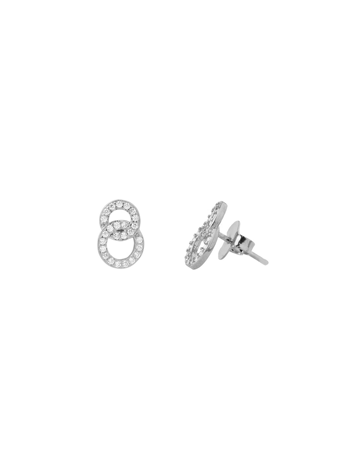 Par Arete Doble Circulo Con Zirconias