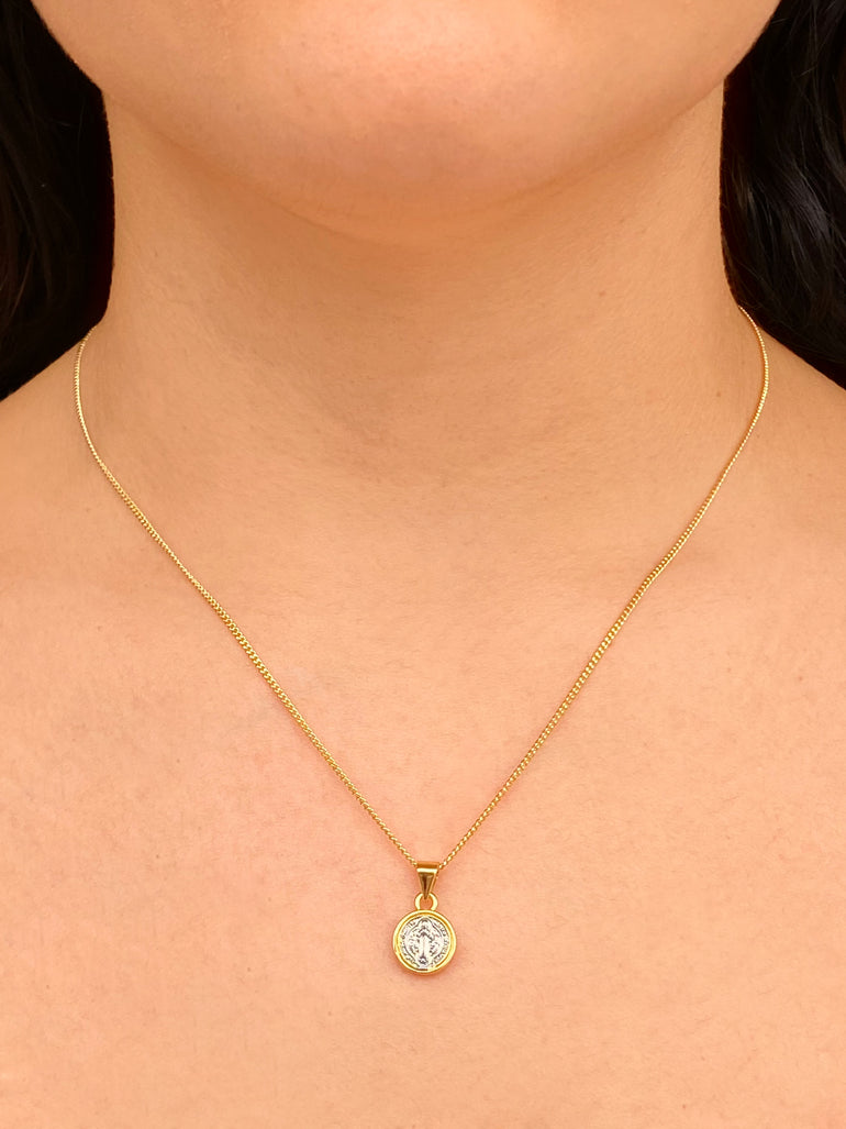 Collar Con Dije San Benito Combinado