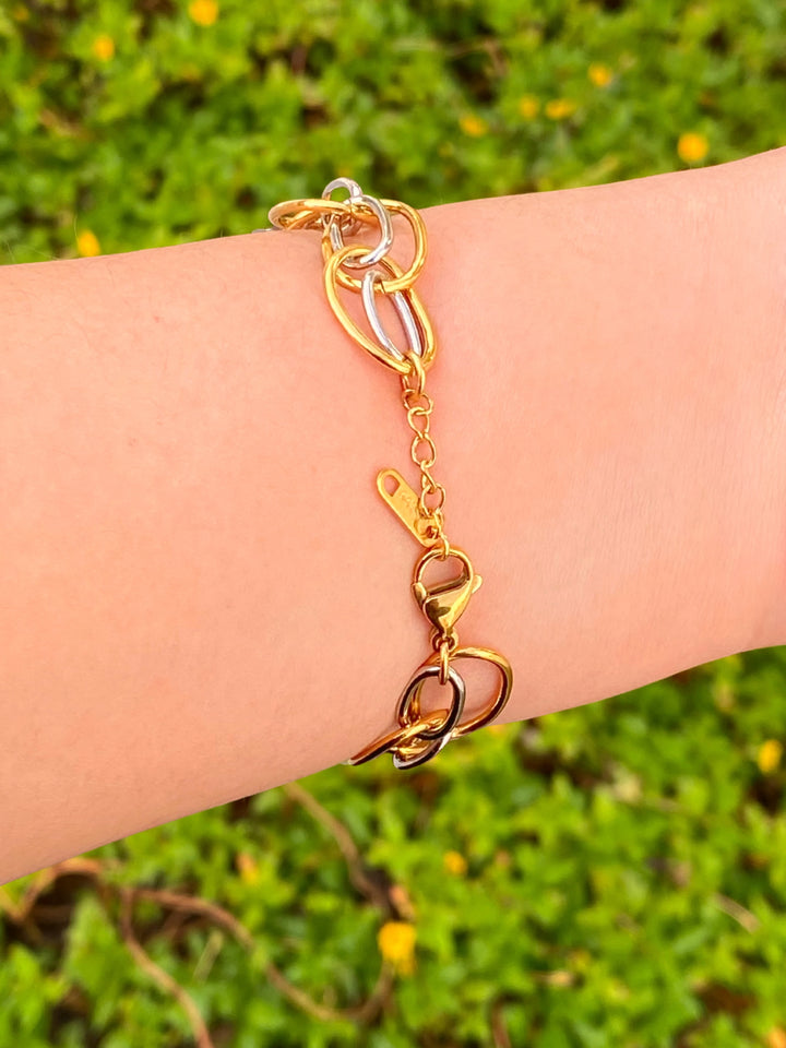 Pulsera Doble Eslabones Ovalados Combinados