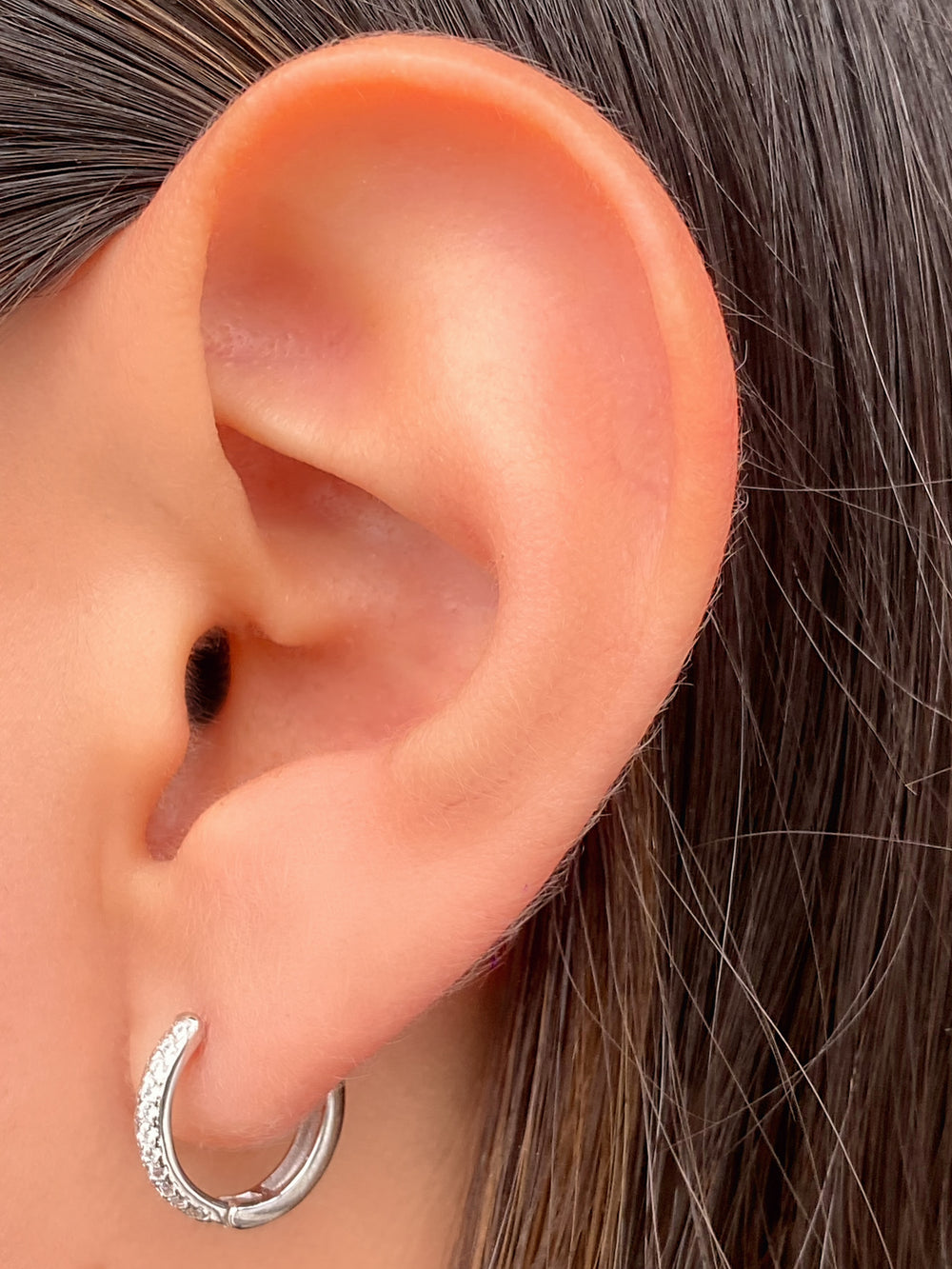 Par Arracada Mitad Zirconias 13 mm