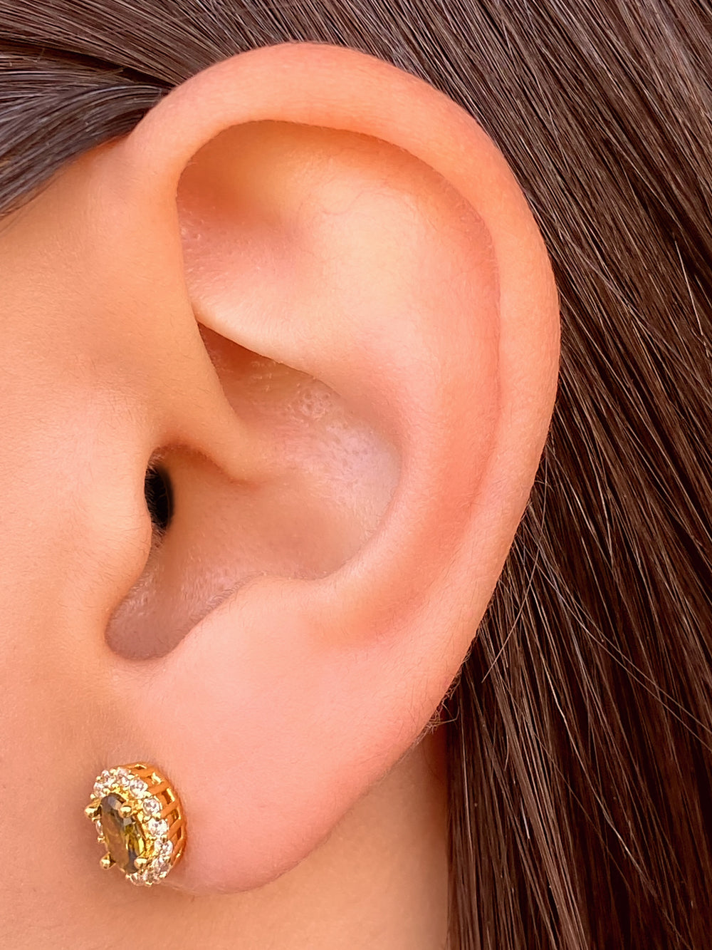 Par Arete Ovalado Birthstone