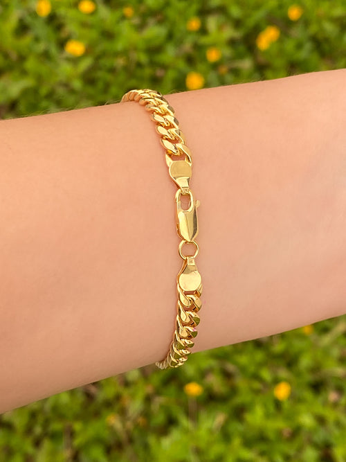 Pulsera Cubana 5 mm Oro 14k