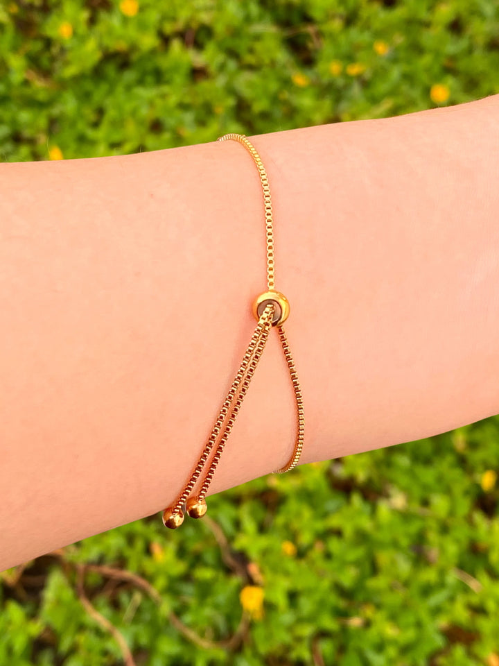Pulsera Doble Corazon Enlazado Ajustable