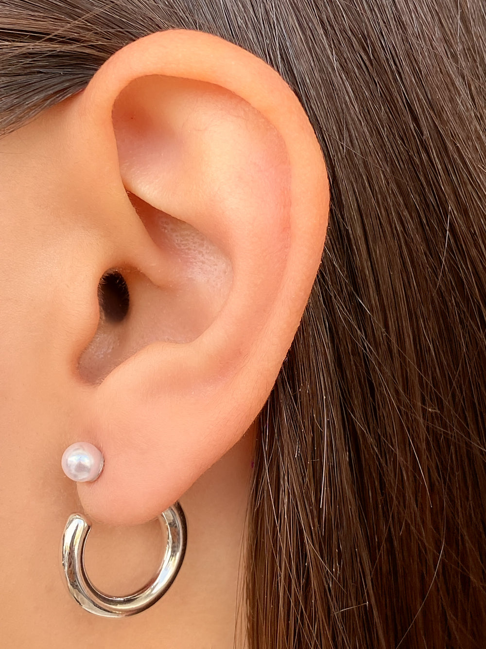 Par Arete Perla Con Aro