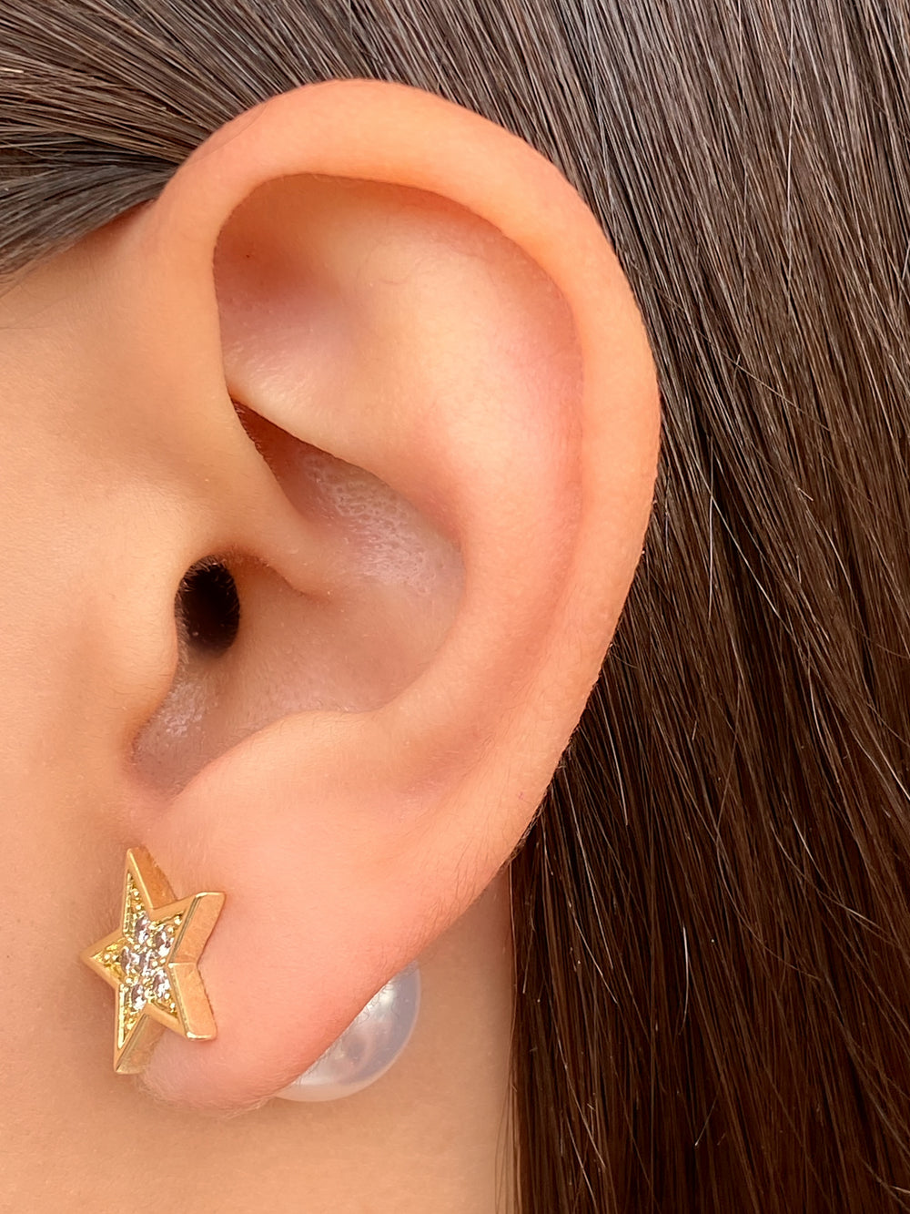 Par Arete Estrella Zirconias Con Perla