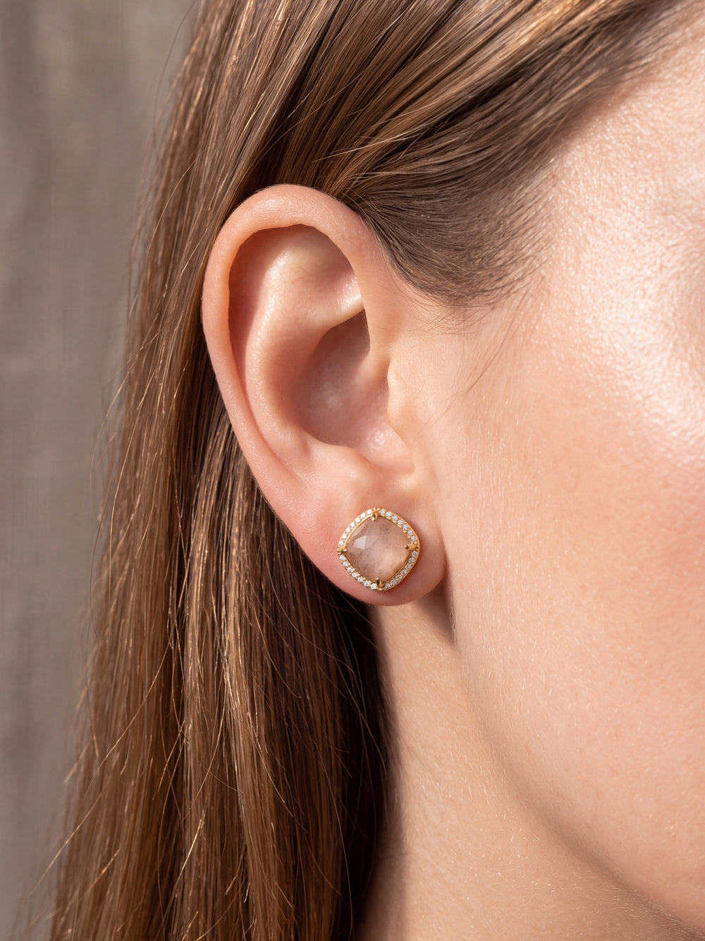 Par Arete Rombo Piedra Cafe Solar Zirconias