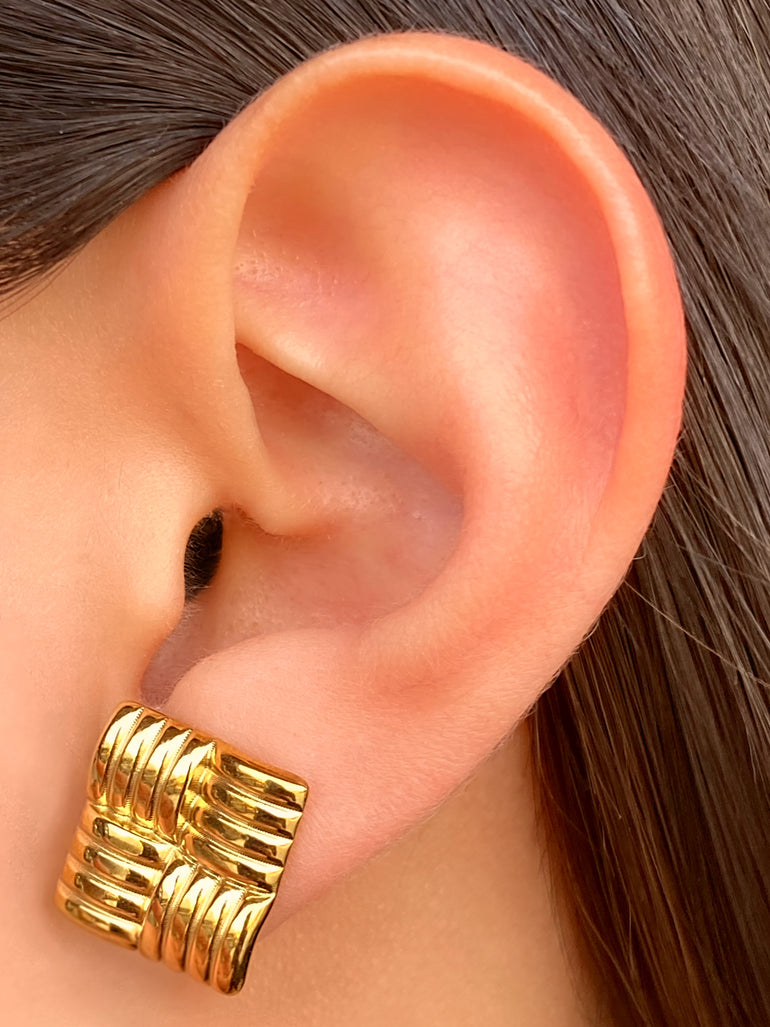 Par Arete Mini Rombo Trenzado